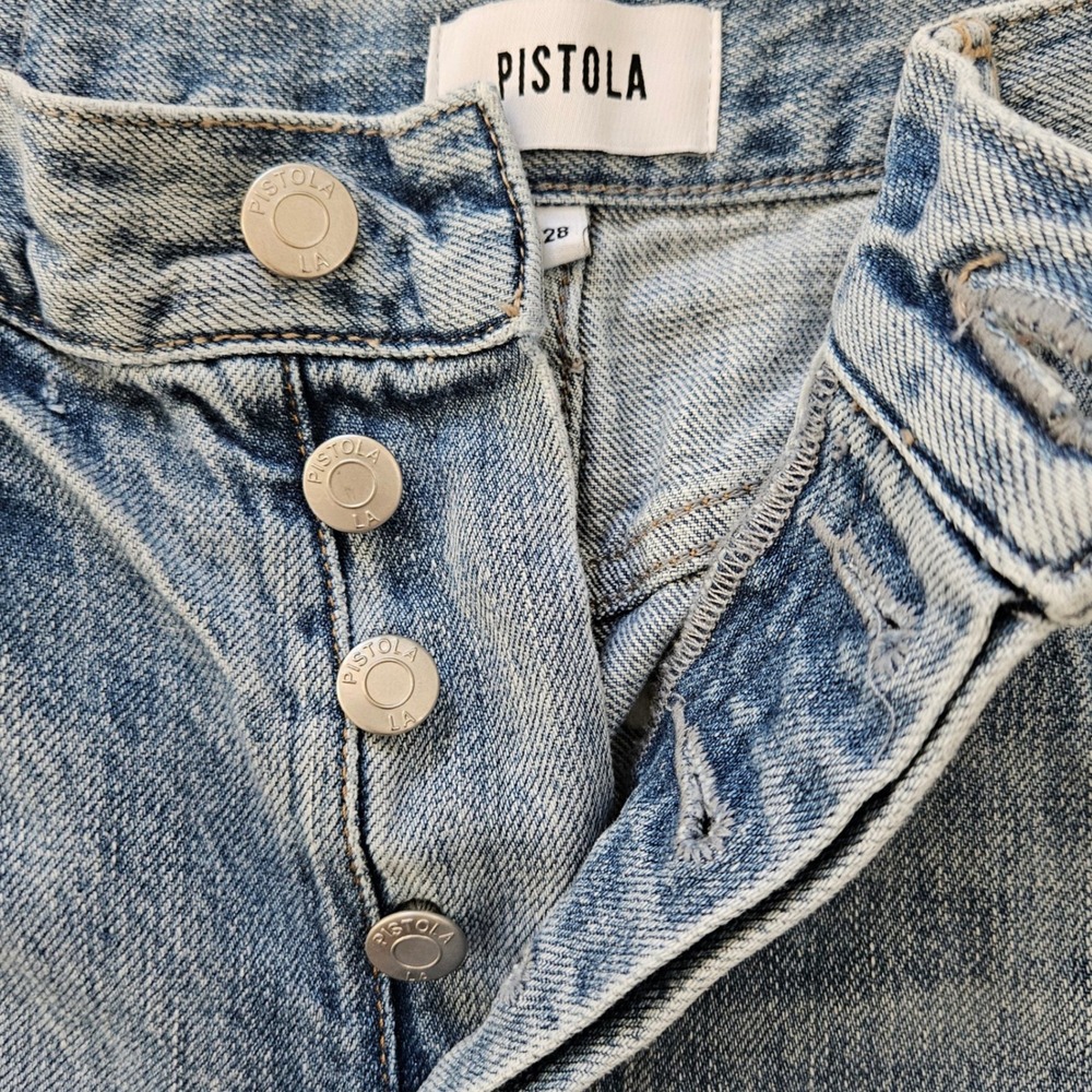 Pistola Charlie High-Rise Classic Straight Distressed Jeans 28 - Picture 4 of 13